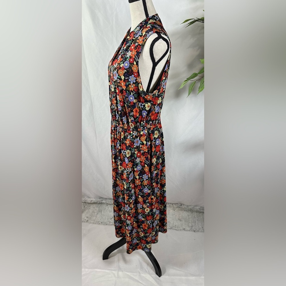 🌸 Anne Klein Sleeveless Floral Midi Dress – No Size Tag (See 📏 Measurements) - Picture 8 of 12